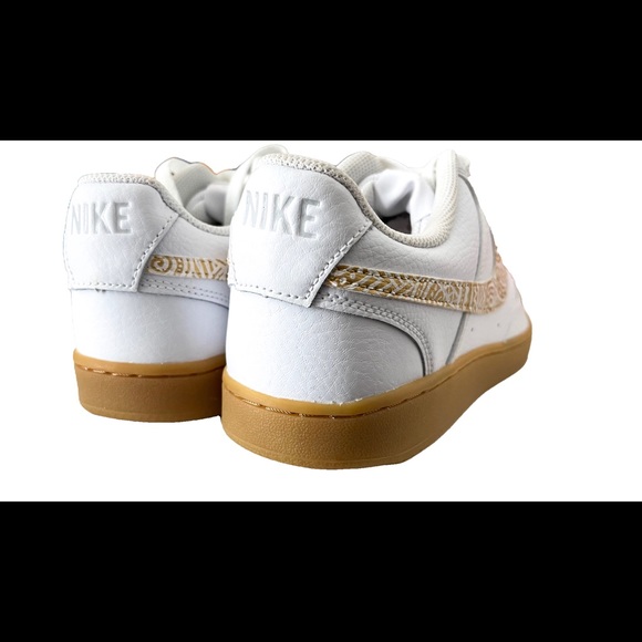 White and gold Nike custom athletic casual shoes - Picture 3 of 4